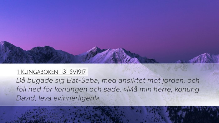 1 Kungaboken 1:31 SV1917 Bible Verse Image