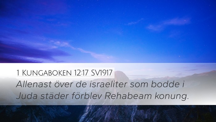 1 Kungaboken 12:17 SV1917 Bible Verse Image