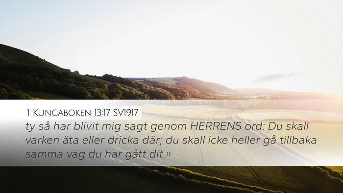 1 Kungaboken 13:17 SV1917 Bible Verse Image