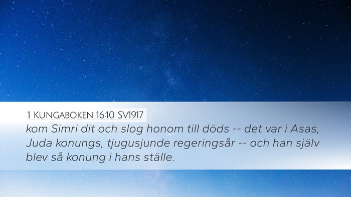 1 Kungaboken 16:10 SV1917 Bible Verse Image