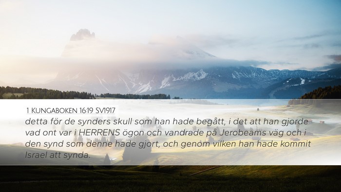 1 Kungaboken 16:19 SV1917 Bible Verse Image