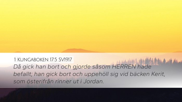 1 Kungaboken 17:5 SV1917 Desktop Wallpaper - Då gick han bort och gjorde såsom HERREN hade - Desktop Bible Verse Wallpaper