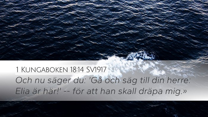 1 Kungaboken 18:14 SV1917 Desktop Wallpaper - Och nu säger du: 'Gå och säg till din herre: - Desktop Bible Verse Wallpaper
