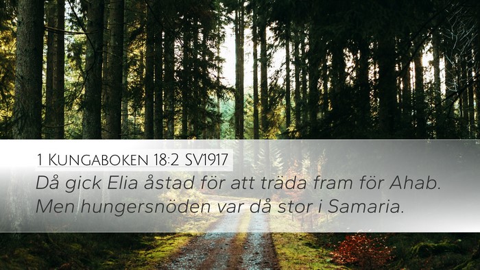 1 Kungaboken 18:2 SV1917 Bible Verse Image