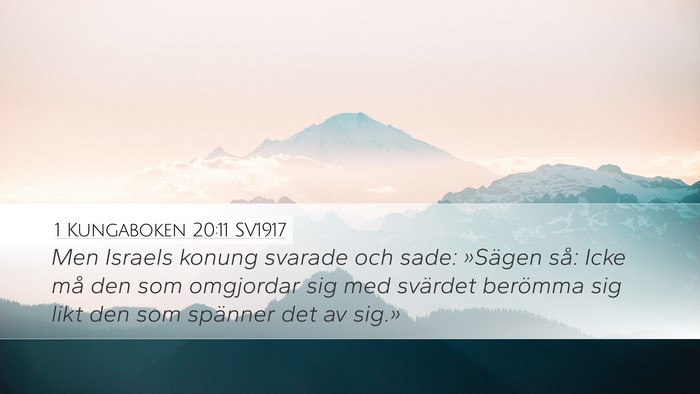1 Kungaboken 20:11 SV1917 Bible Verse Image