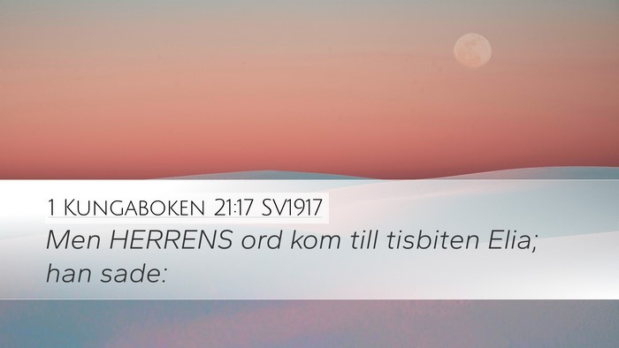 1 Kungaboken 21:17 SV1917 Bible Verse Image