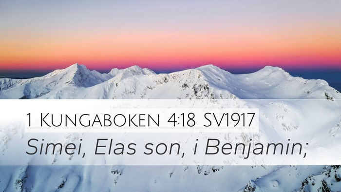 1 Kungaboken 4:18 SV1917 Bible Verse Image