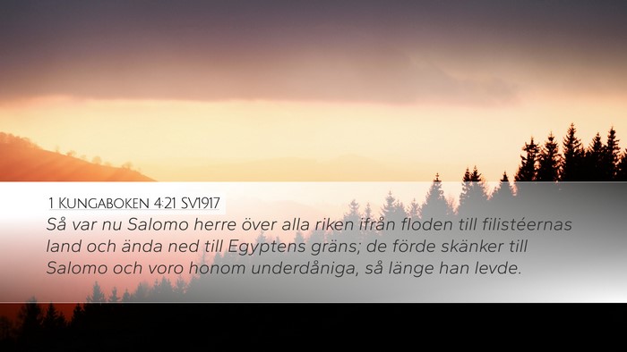 1 Kungaboken 4:21 SV1917 Bible Verse Image