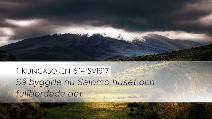 1 Kungaboken 6:14 SV1917 Bible Verse Image