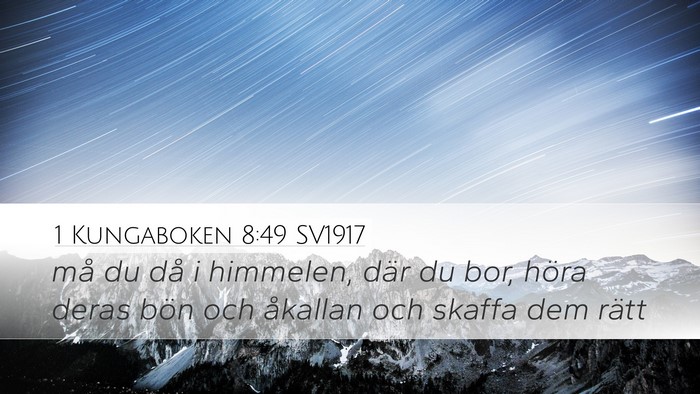 1 Kungaboken 8:49 SV1917 Bible Verse Image