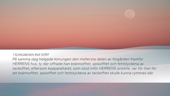 1 Kungaboken 8:64 SV1917 Bible Verse Image