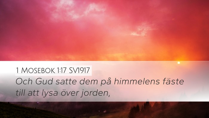 1 Mosebok 1:17 SV1917 Bible Verse Image
