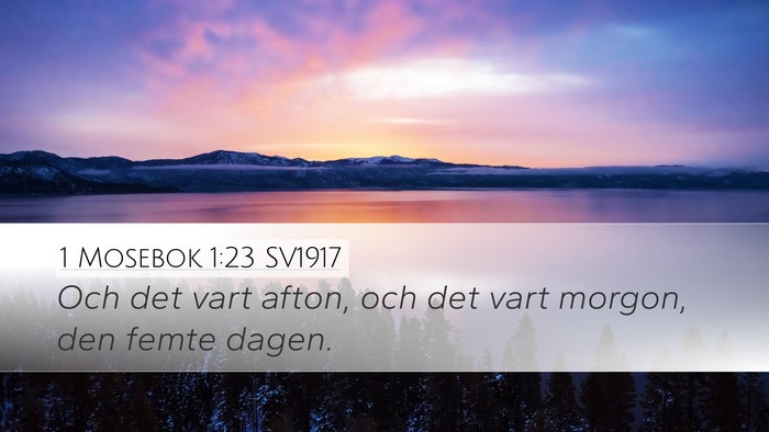1 Mosebok 1:23 SV1917 Bible Verse Image