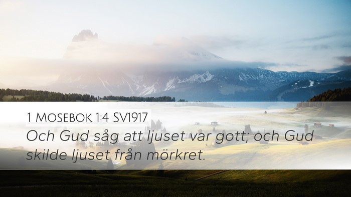 1 Mosebok 1:4 SV1917 Desktop Wallpaper - Och Gud såg att ljuset var gott; och Gud skilde - Desktop Bible Verse Wallpaper