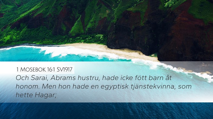 1 Mosebok 16:1 SV1917 Desktop Wallpaper - Och Sarai, Abrams hustru, hade icke fött barn - Desktop Bible Verse Wallpaper