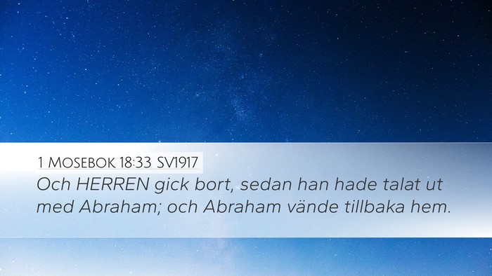 1 Mosebok 18:33 SV1917 Bible Verse Image