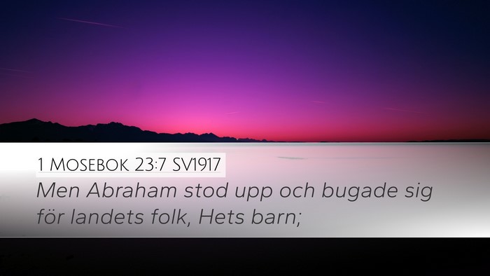 1 Mosebok 23:7 SV1917 Desktop Wallpaper - Men Abraham stod upp och bugade sig för landets - Desktop Bible Verse Wallpaper