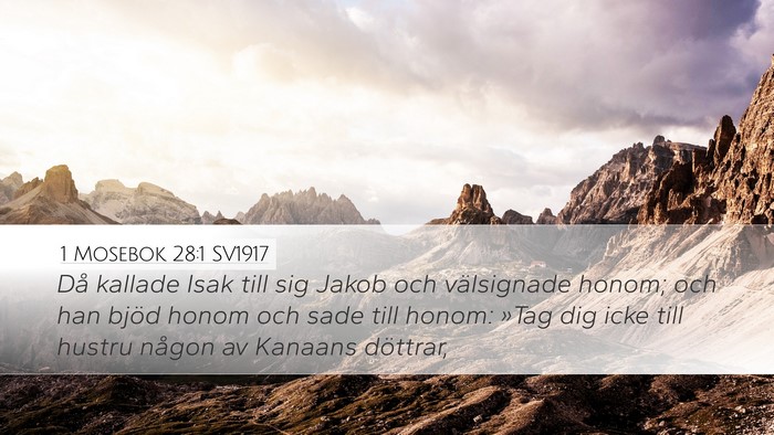1 Mosebok 28:1 SV1917 Bible Verse Image