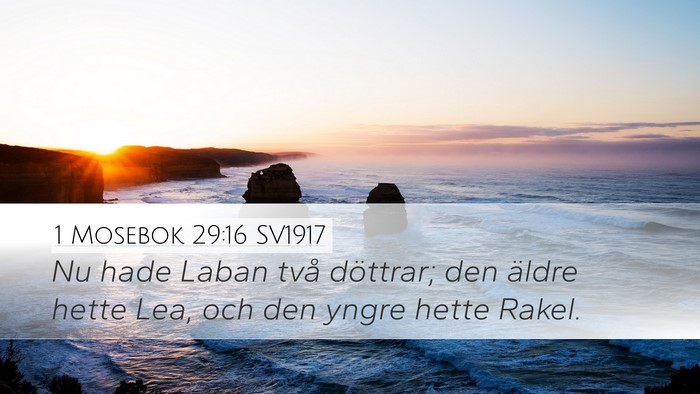 1 Mosebok 29:16 SV1917 Desktop Wallpaper - Nu hade Laban två döttrar; den äldre hette - Desktop Bible Verse Wallpaper