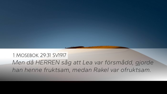 1 Mosebok 29:31 SV1917 Bible Verse Image