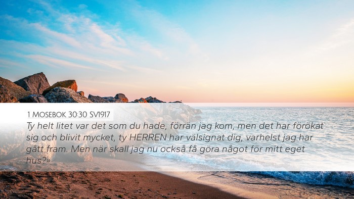 1 Mosebok 30:30 SV1917 Bible Verse Image