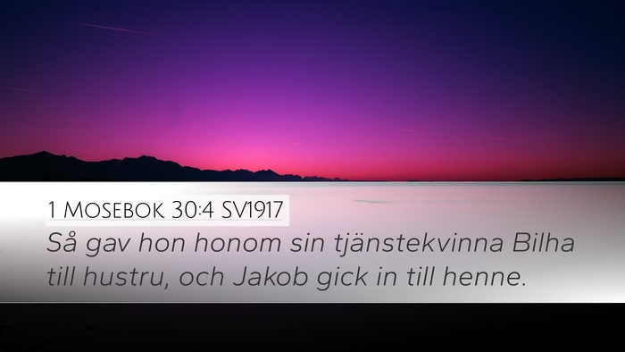 1 Mosebok 30:4 SV1917 Bible Verse Image