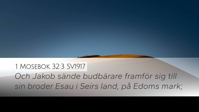 1 Mosebok 32:3 SV1917 Bible Verse Image