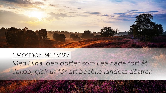 1 Mosebok 34:1 SV1917 Desktop Wallpaper - Men Dina, den dotter som Lea hade fött åt - Desktop Bible Verse Wallpaper