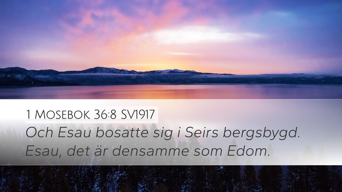 1 Mosebok 36:8 SV1917 Bible Verse Image