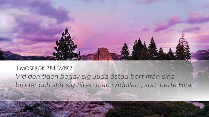 1 Mosebok 38:1 SV1917 Desktop Wallpaper - Vid den tiden begav sig Juda åstad bort ifrån - Desktop Bible Verse Wallpaper