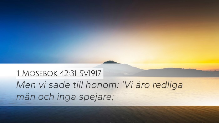 1 Mosebok 42:31 SV1917 Bible Verse Image