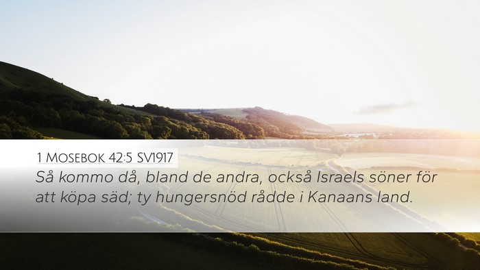 1 Mosebok 42:5 SV1917 Bible Verse Image