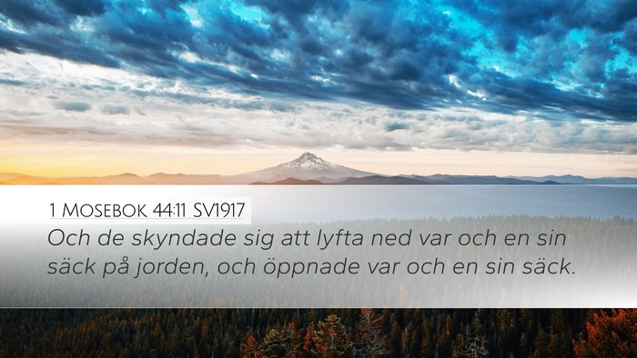 1 Mosebok 44:11 SV1917 Bible Verse Image