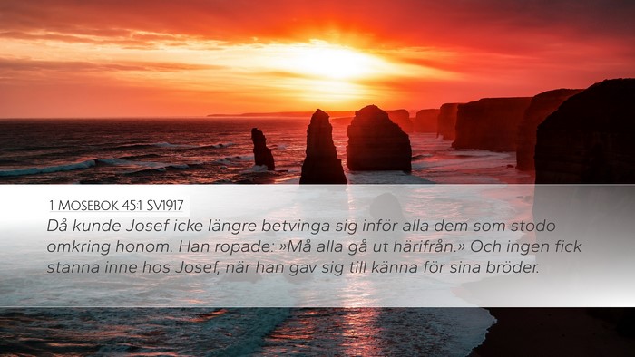 1 Mosebok 45:1 SV1917 Desktop Wallpaper - Då kunde Josef icke längre betvinga sig inför - Desktop Bible Verse Wallpaper