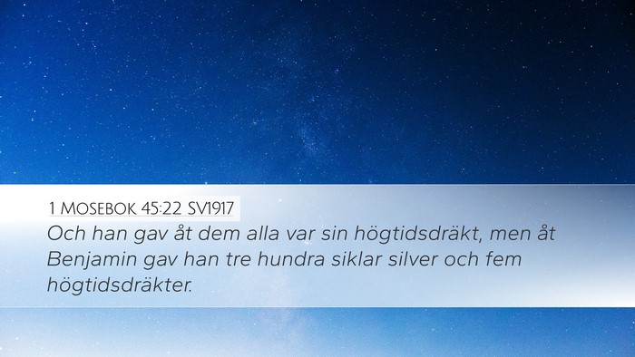 1 Mosebok 45:22 SV1917 Bible Verse Image