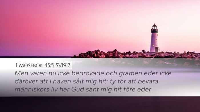1 Mosebok 45:5 SV1917 Bible Verse Image
