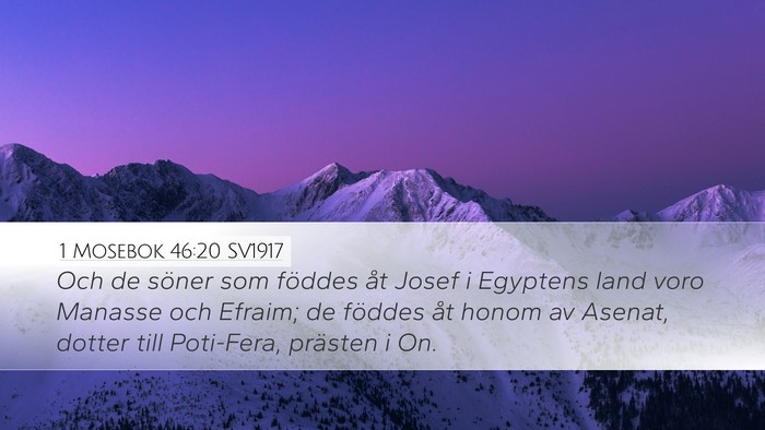 1 Mosebok 46:20 SV1917 Bible Verse Image