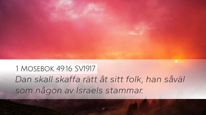 1 Mosebok 49:16 SV1917 Bible Verse Image