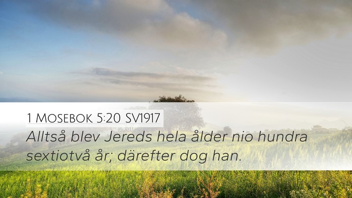 1 Mosebok 5:20 SV1917 Desktop Wallpaper - Alltså blev Jereds hela ålder nio hundra - Desktop Bible Verse Wallpaper