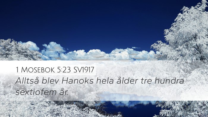 1 Mosebok 5:23 SV1917 Desktop Wallpaper - Alltså blev Hanoks hela ålder tre hundra - Desktop Bible Verse Wallpaper