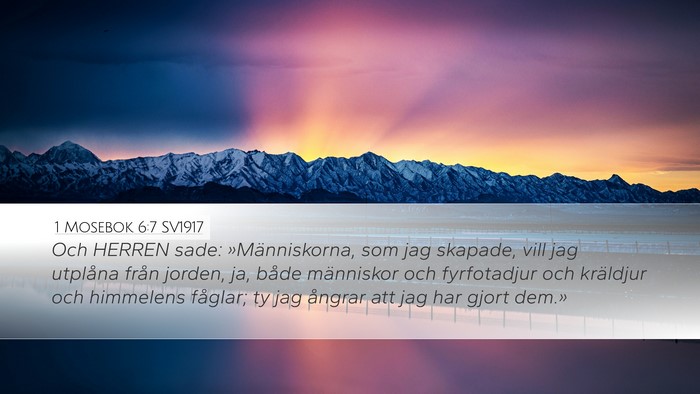1 Mosebok 6:7 SV1917 Bible Verse Image