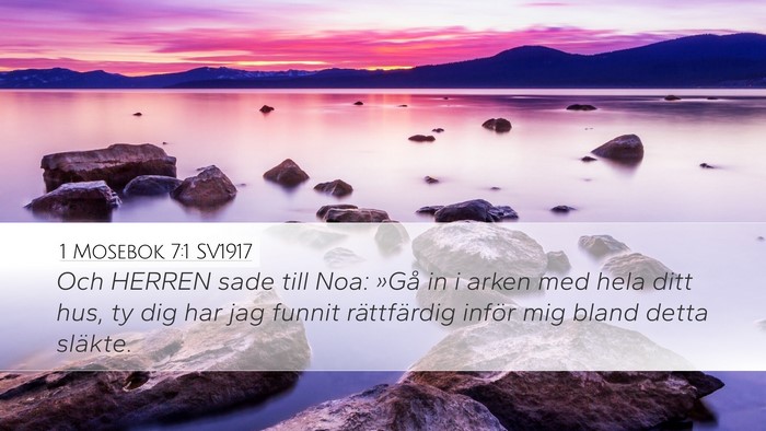 1 Mosebok 7:1 SV1917 Bible Verse Image