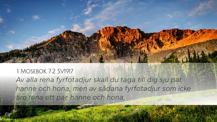 1 Mosebok 7:2 SV1917 Bible Verse Image