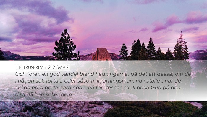 1 Petrusbrevet 2:12 SV1917 Bible Verse Image