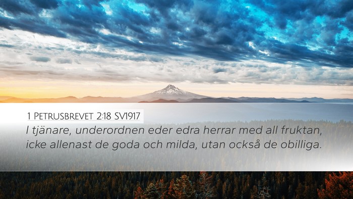 1 Petrusbrevet 2:18 SV1917 Desktop Wallpaper - I tjänare, underordnen eder edra herrar med all - Desktop Bible Verse Wallpaper