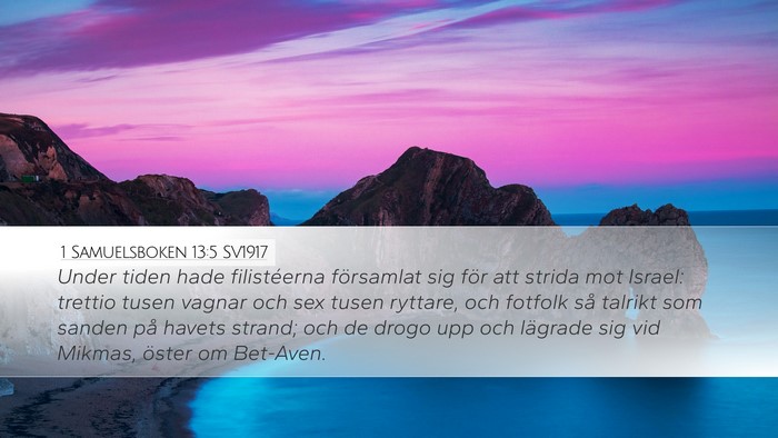 1 Samuelsboken 13:5 SV1917 Bible Verse Image