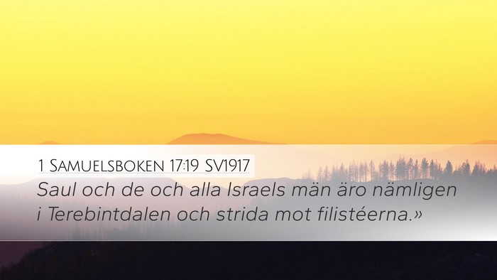 1 Samuelsboken 17:19 SV1917 Bible Verse Image