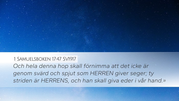 1 Samuelsboken 17:47 SV1917 Bible Verse Image