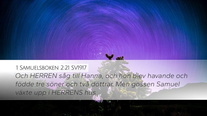 1 Samuelsboken 2:21 SV1917 Bible Verse Image