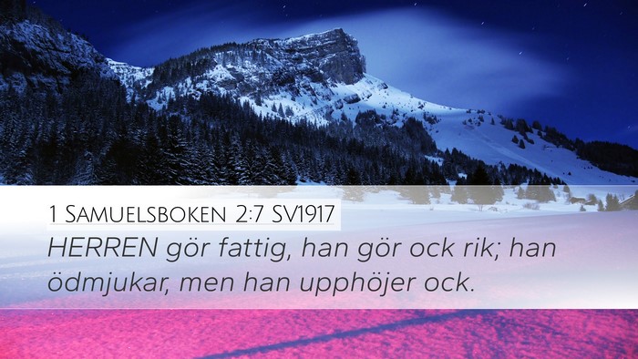 1 Samuelsboken 2:7 SV1917 Bible Verse Image